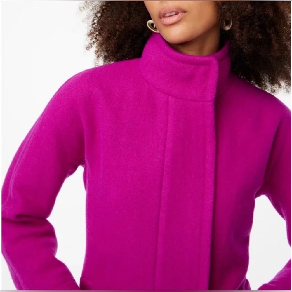 J. Crew Vibrant Pink Pea Coat